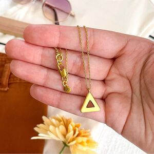 Madewell triangle necklace.